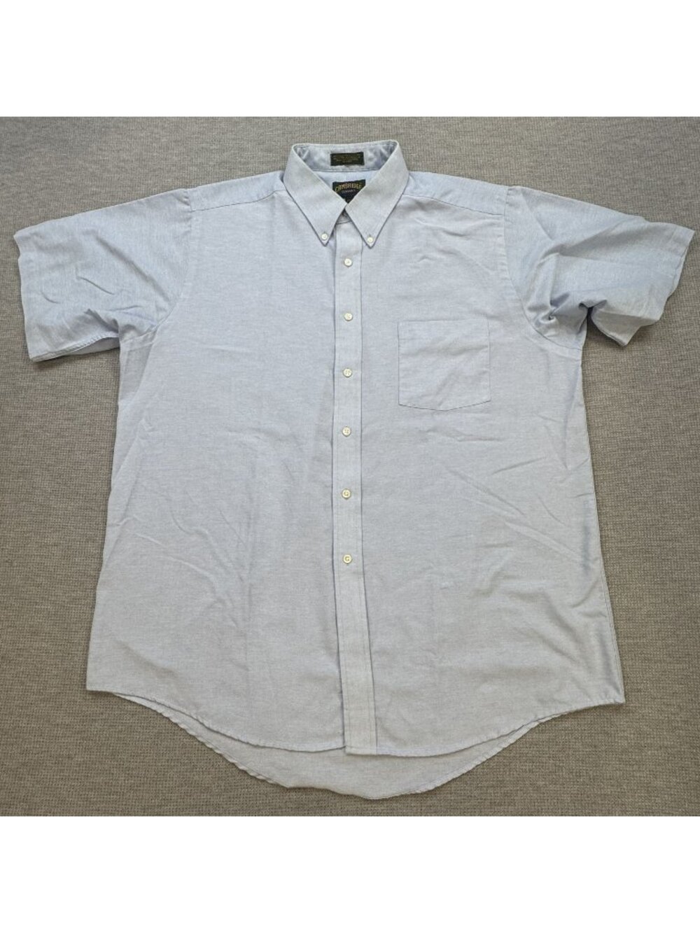 Cambridge Classics Wrinkle-Free Oxford Dress Shirt Mens 17.5 Light Blue Office